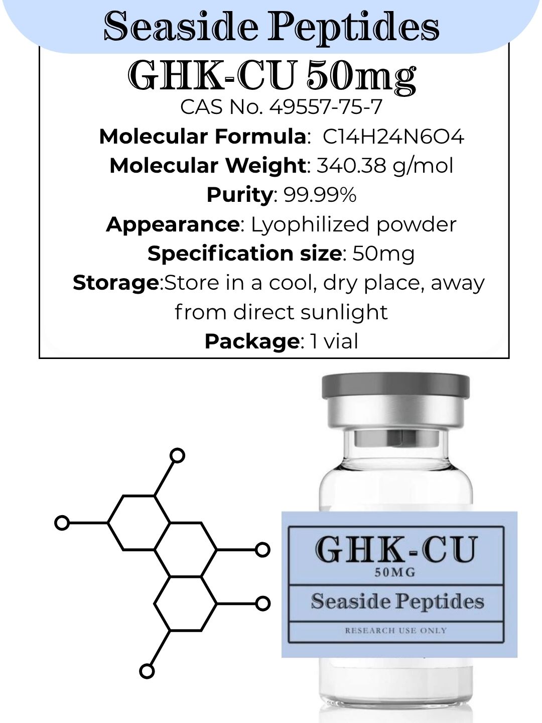 GHK-CU Peptide 50mg